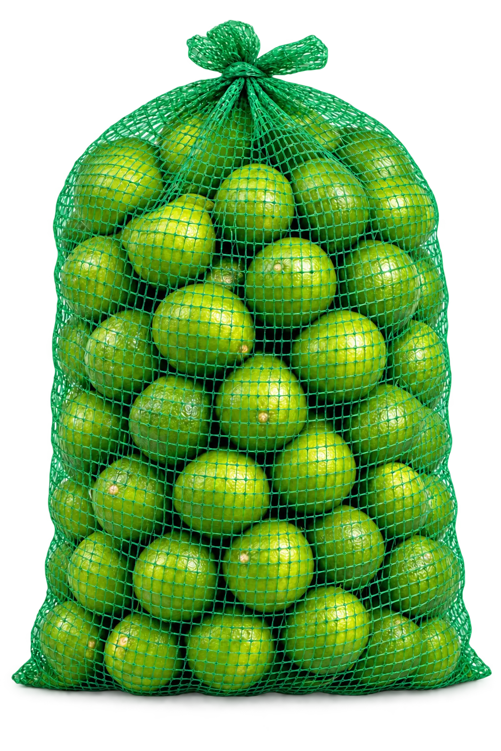 Bolsa de malla Raschel verde con limones